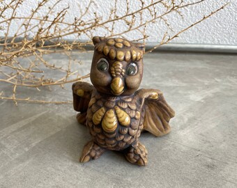 Porcelain Owl Figurine | Vintage Owl Figurine | Brown Owl Figurine | Vintage Porcelain Figurine