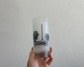 Vintage San Jacinto Monument Glass | 150th Anniversary of Texas | Vintage Glassware | Norman Baxter