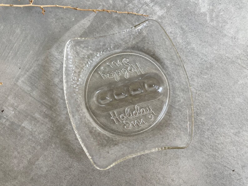 Vintage Clear Glass Holiday Inn Ashtray Vintage Ashtray Mid Century Modern MCM image 1