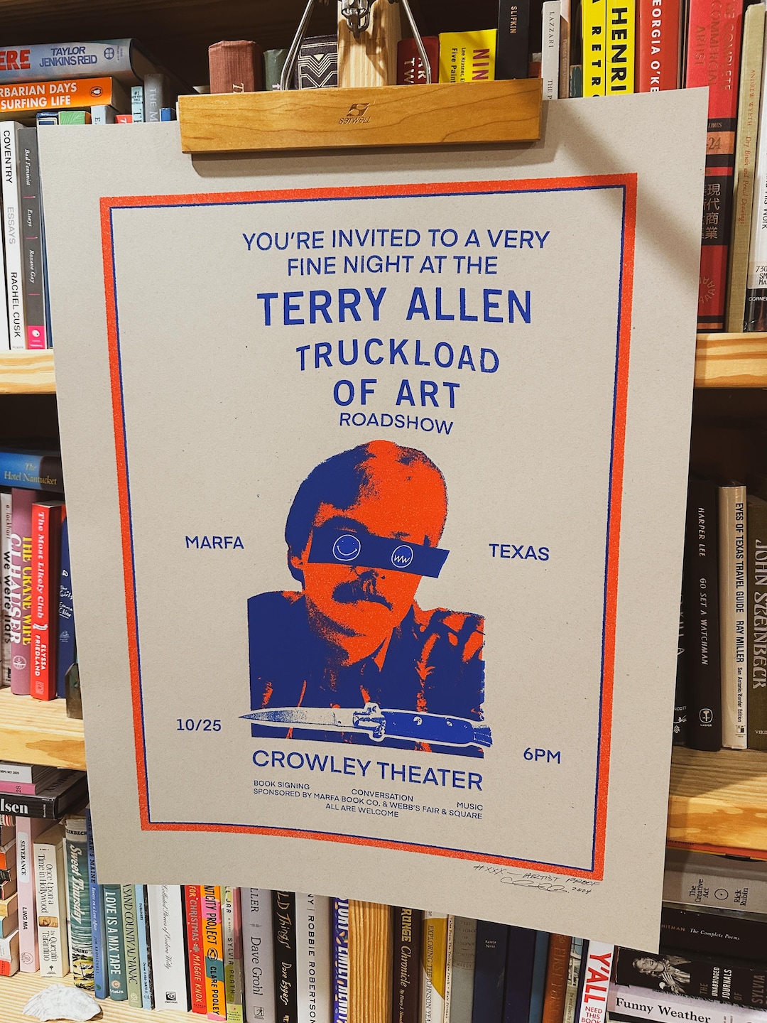 Terry Allen Singer Terry Allen Artist Marfa Texas Concert Poster Silkscreen Print 19x25 ...