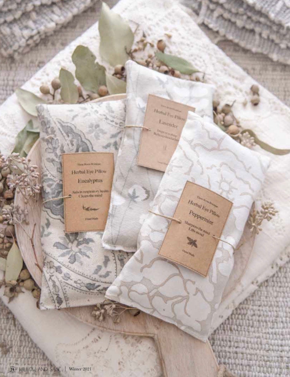 Herbal Eye Pillow Green Floral Etsy