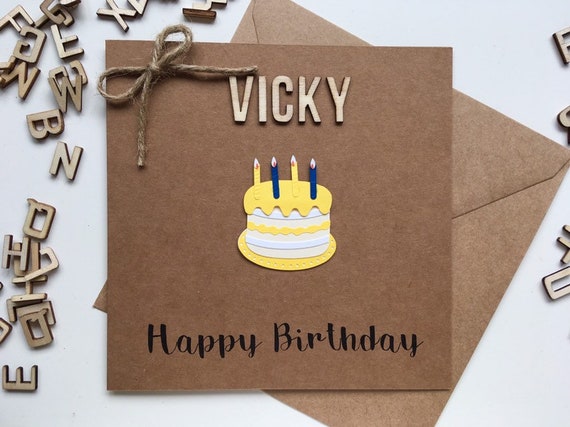 Personalised With Name Handmade Birthday Girl Card Birthday Etsy Personalised With Name Handmade Birthday Girl Card Birthday Etsy