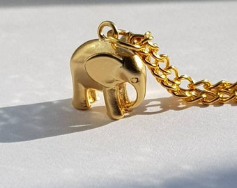 Tiny elephant necklace - gold-filled