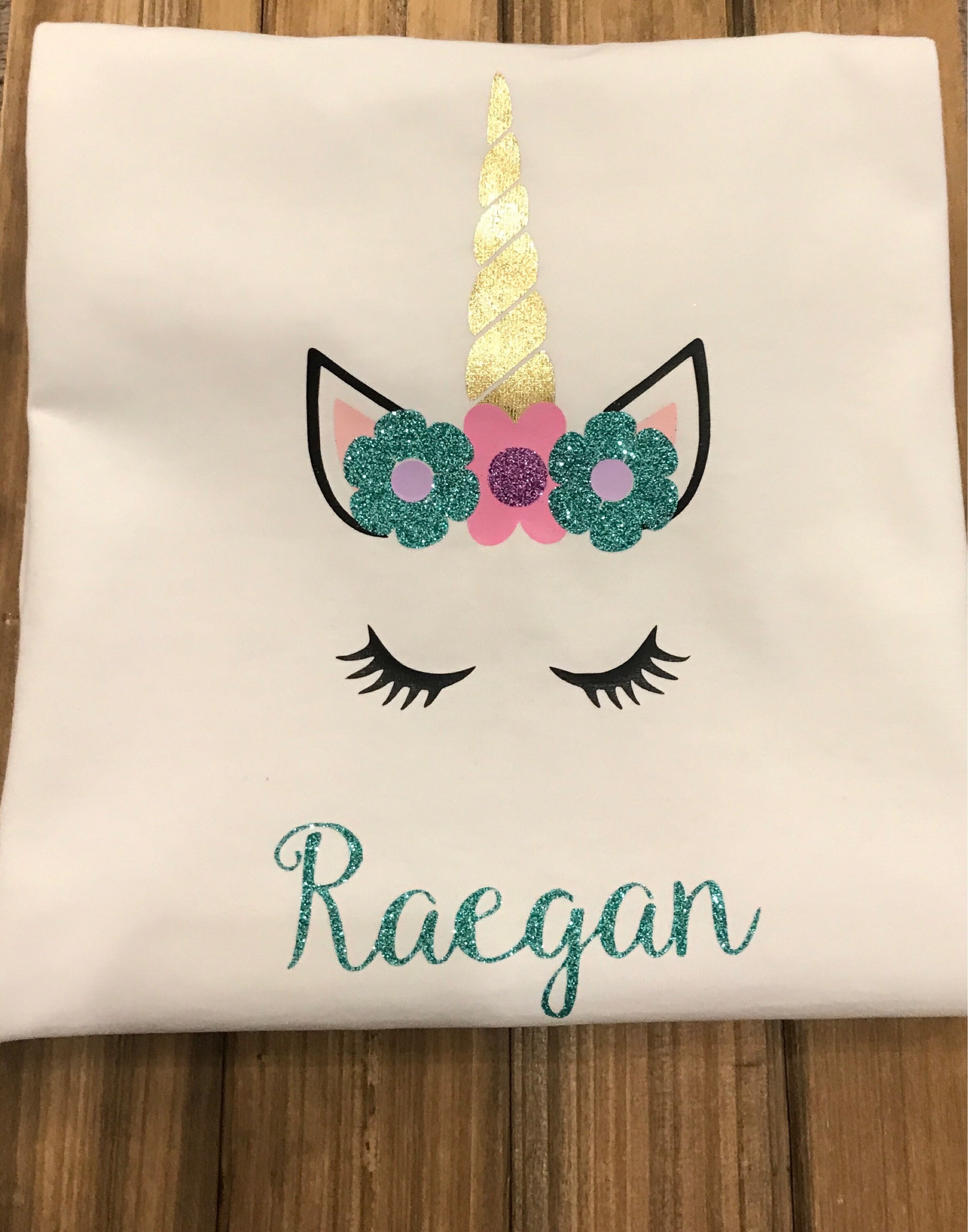 Unicorn Shirt Personalized Glitter 