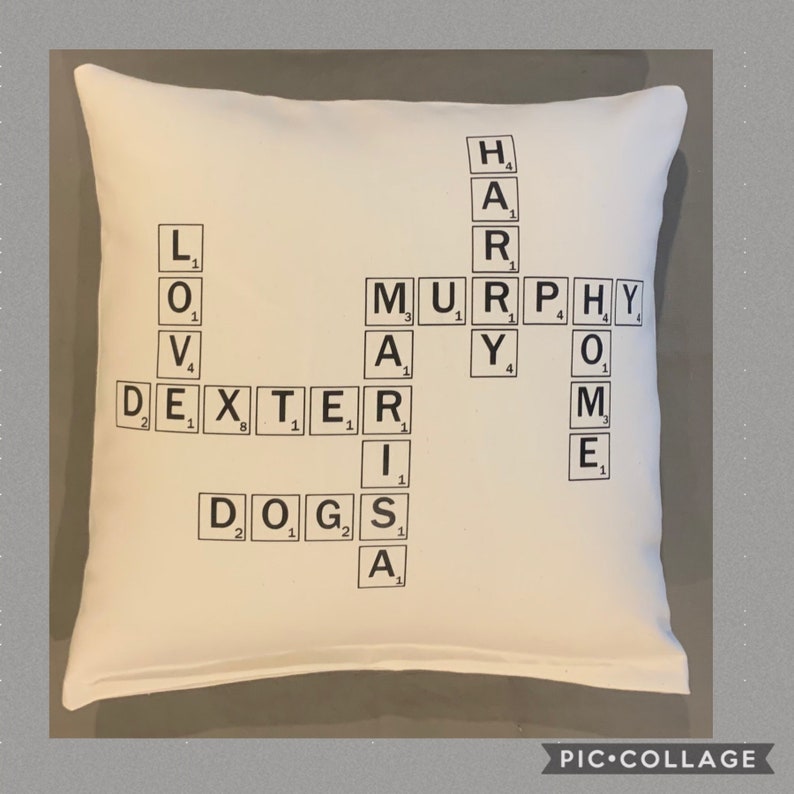 Scrabble Tile Pillow Throw Pillow Handmade Name Pillow Etsy