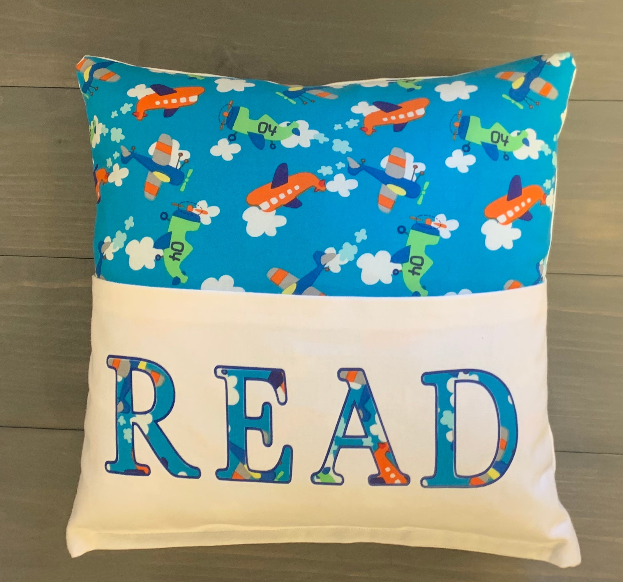 Kid's Pillow Young Reader Book Pillow Plane Children Etsy UK