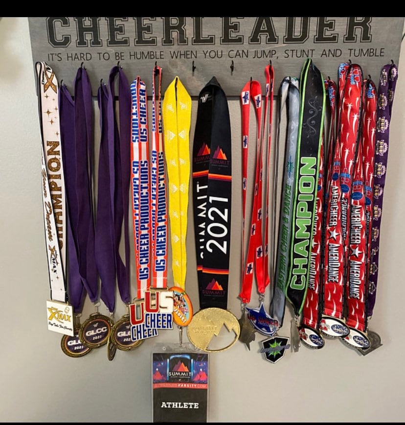 Cheer Medal Holder Cheerleader Gift Cheerleading Medals Etsy