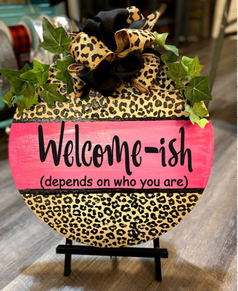 Leopard Cheetah Print Door Hanger Etsy Singapore