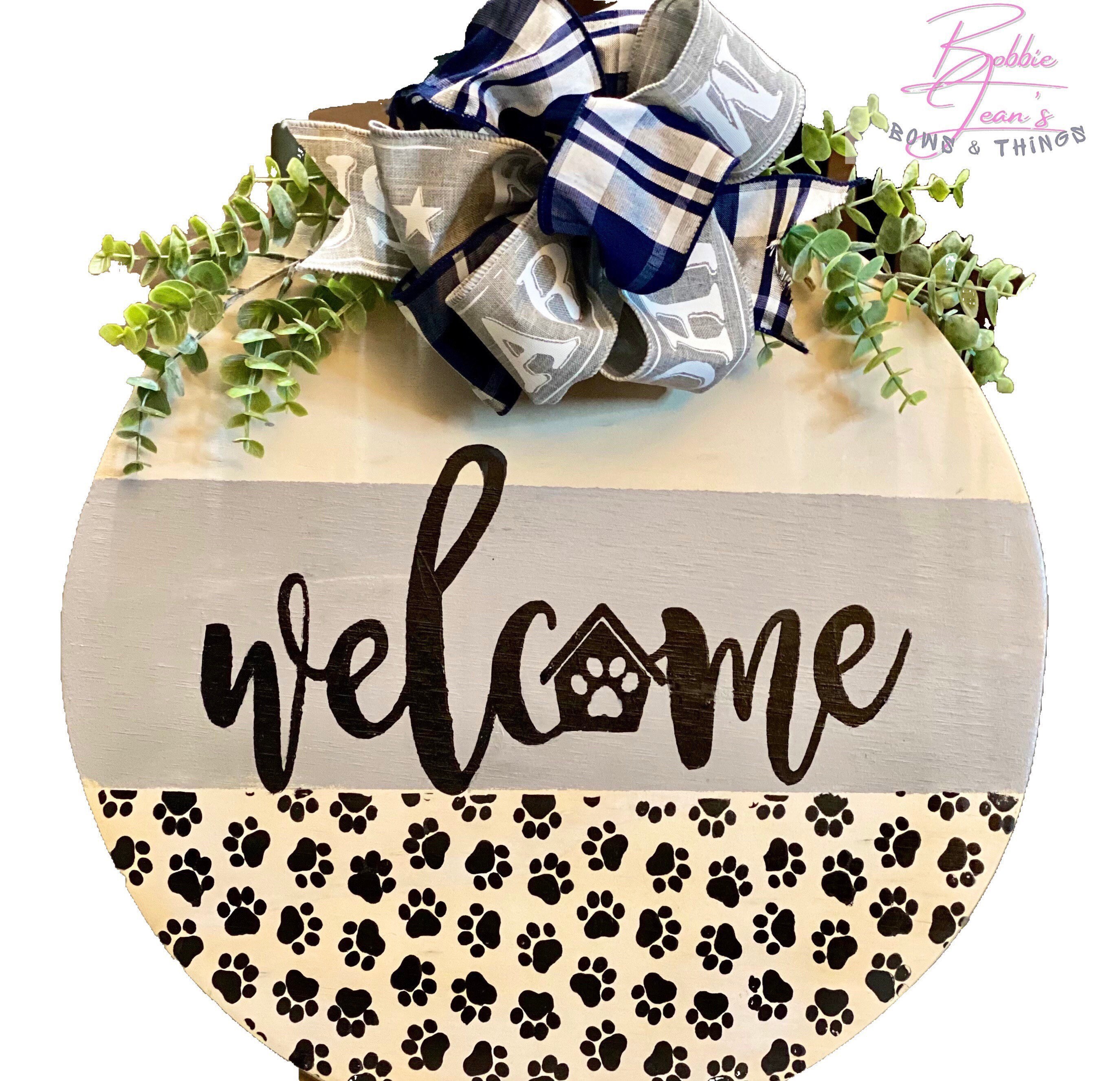 Puppy dog print door hanger Etsy