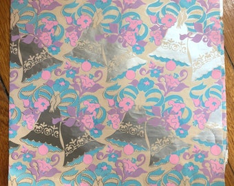 Sheet 70s WRAPPING PAPER Mid Century Mod Vintage Wedding Bridal 70s