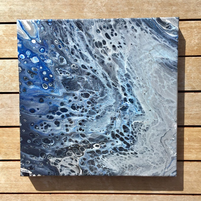 Peinture Acrylique Fluide Sur La Toile Glaces De Larctique Etsy