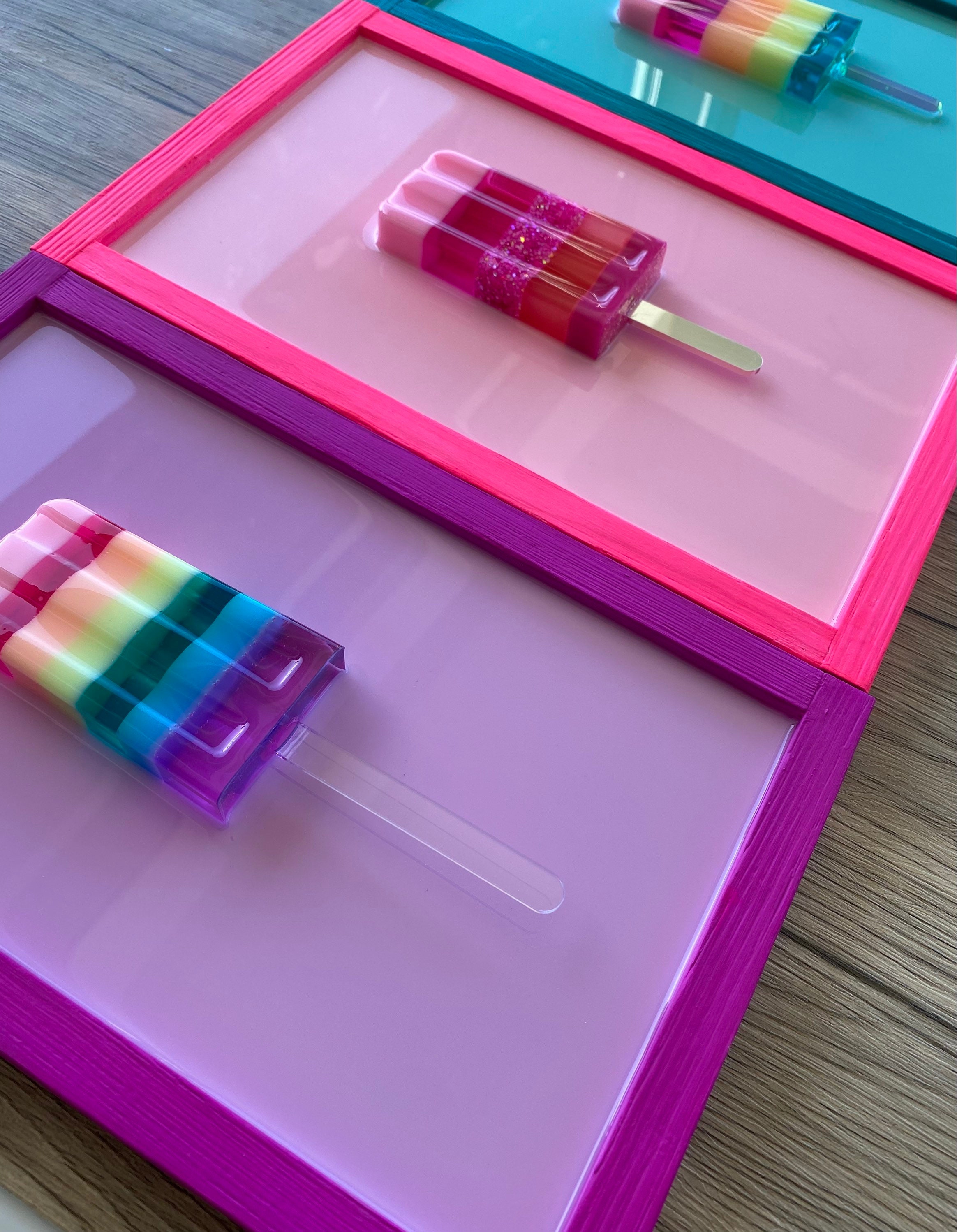 Rainbow Popsicle Painting, Pop Art Popsicle Wall Hanging