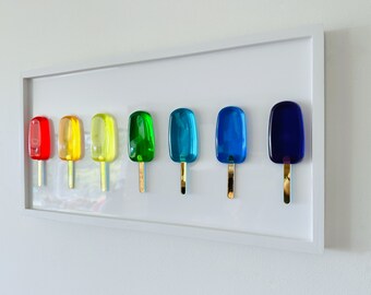 Rainbow Popsicle Painting, Pop Art Popsicle Wall Hanging