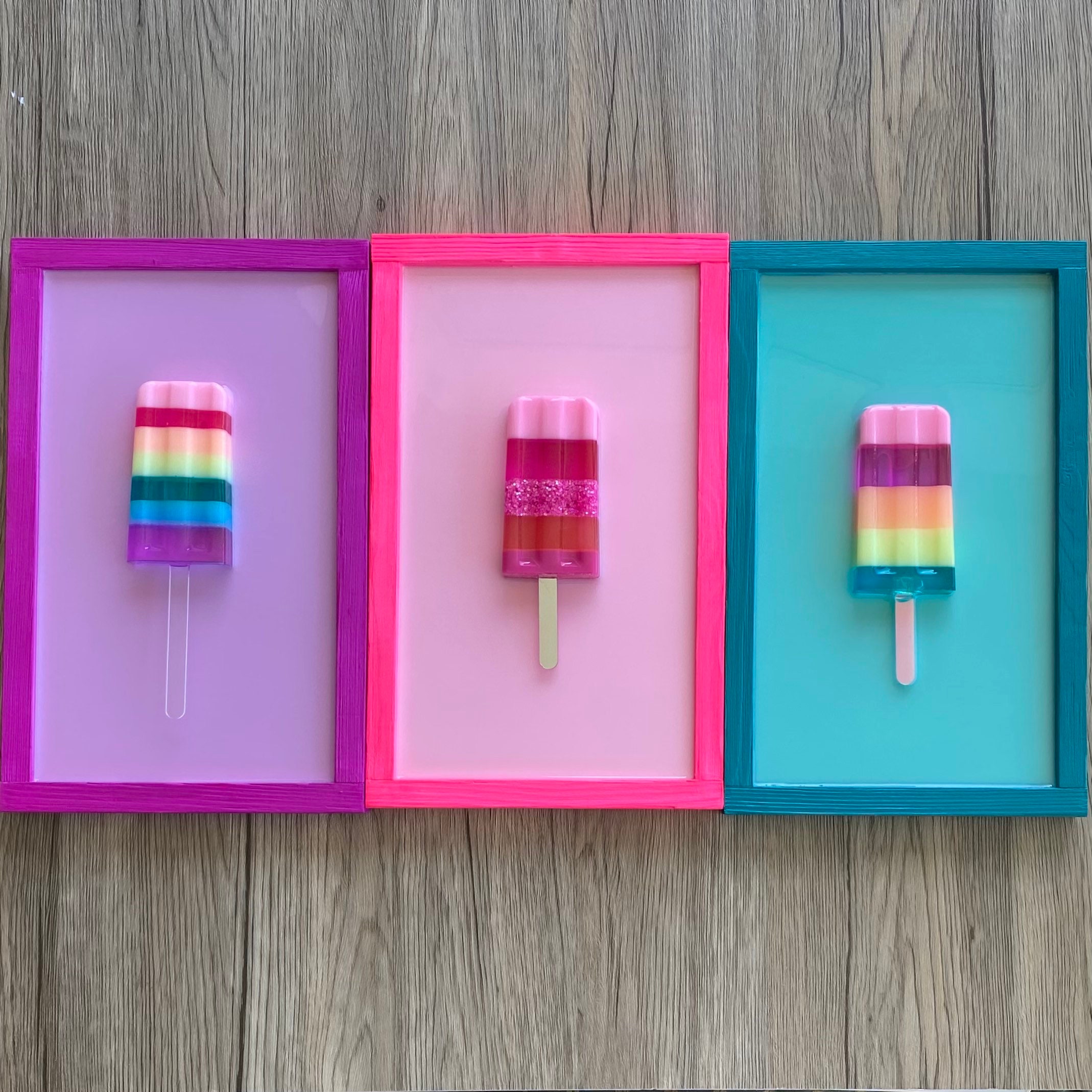 Rainbow Popsicle Painting, Pop Art Popsicle Wall Hanging