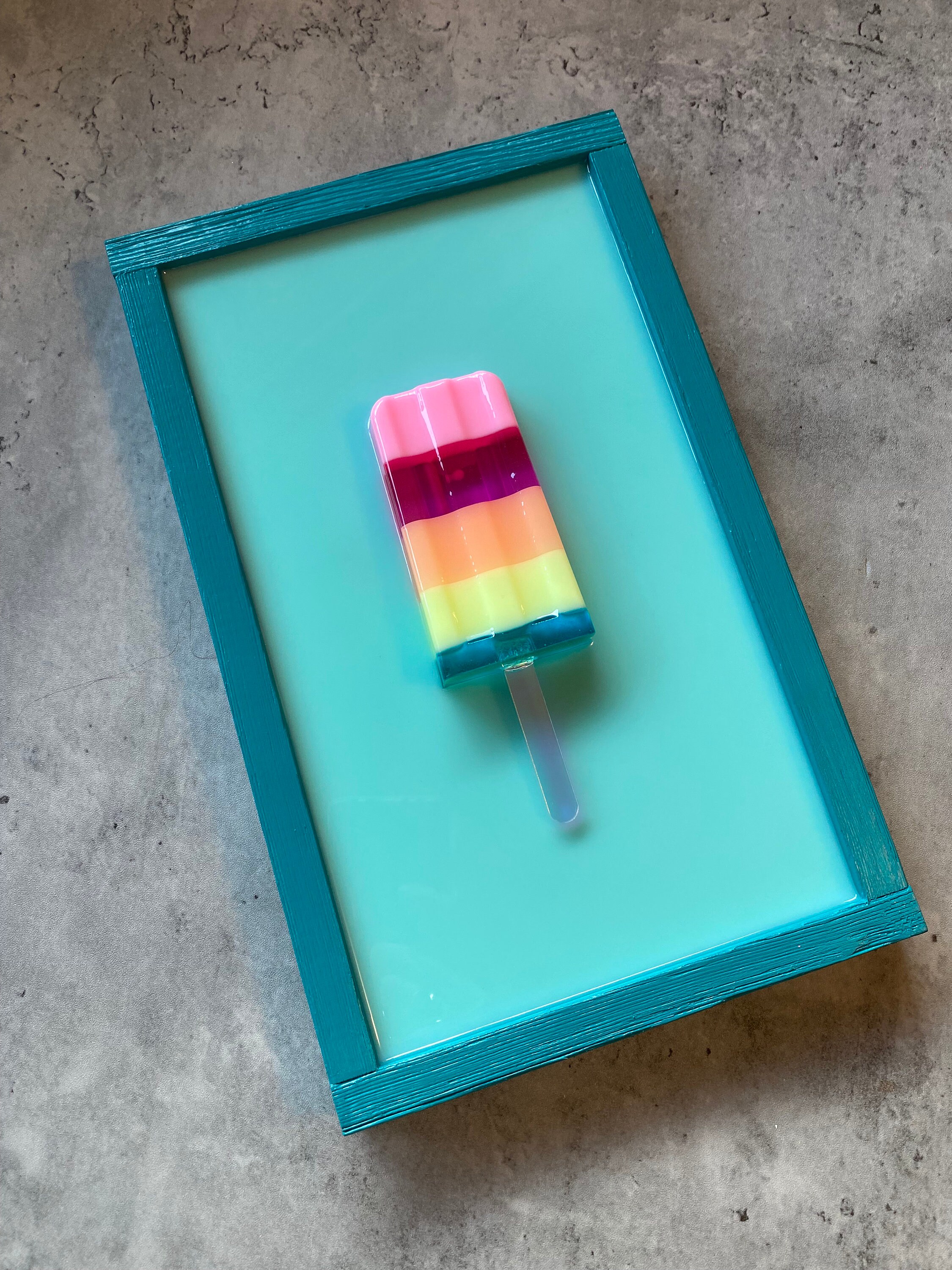 Rainbow Popsicle Painting, Pop Art Popsicle Wall Hanging