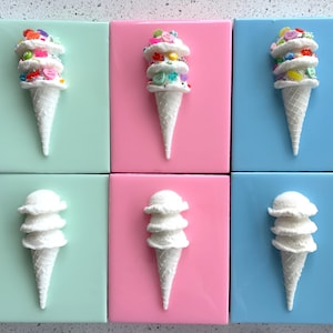 White Ice Cream Painting, Pop Art Ice Cream; Ice Cream Sculpture; One of a kind
