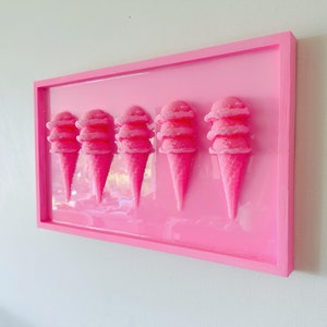 Ice Cream Painting, Pink on Pink Ice Cream Wall Hanging