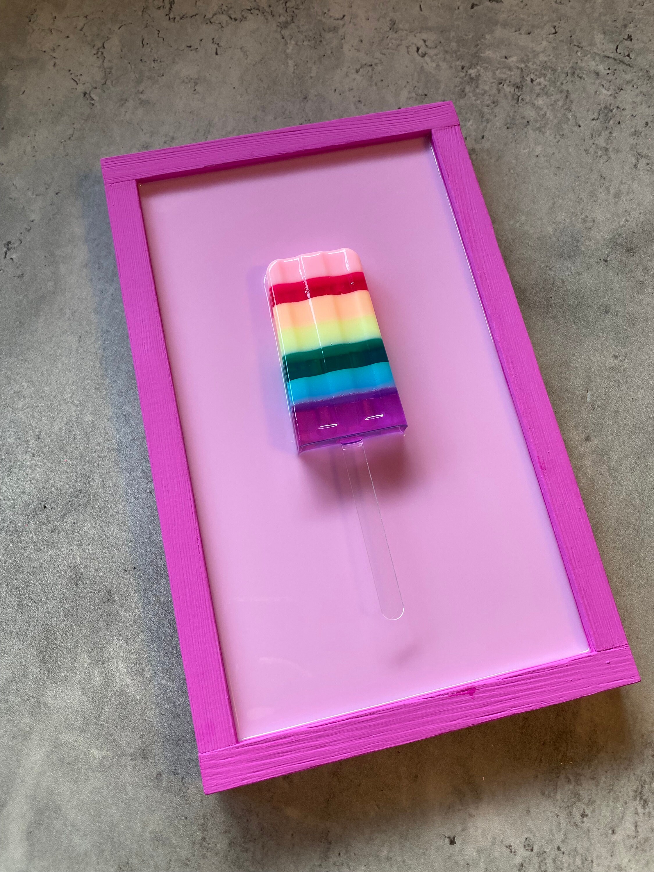 Rainbow Popsicle Painting, Pop Art Popsicle Wall Hanging