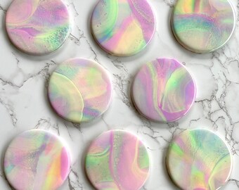 Round Rainbow Coasters