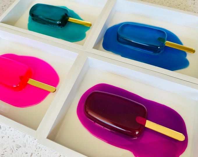 Framed Melting Popsicle,  Pop Art Wall Hanging, 90s nostalgia