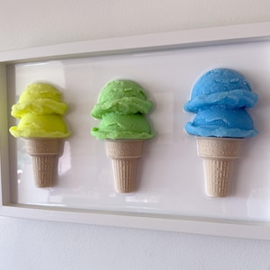 Eiscreme-Malerei, Eiscreme-Wandbehang, gelb grün blau