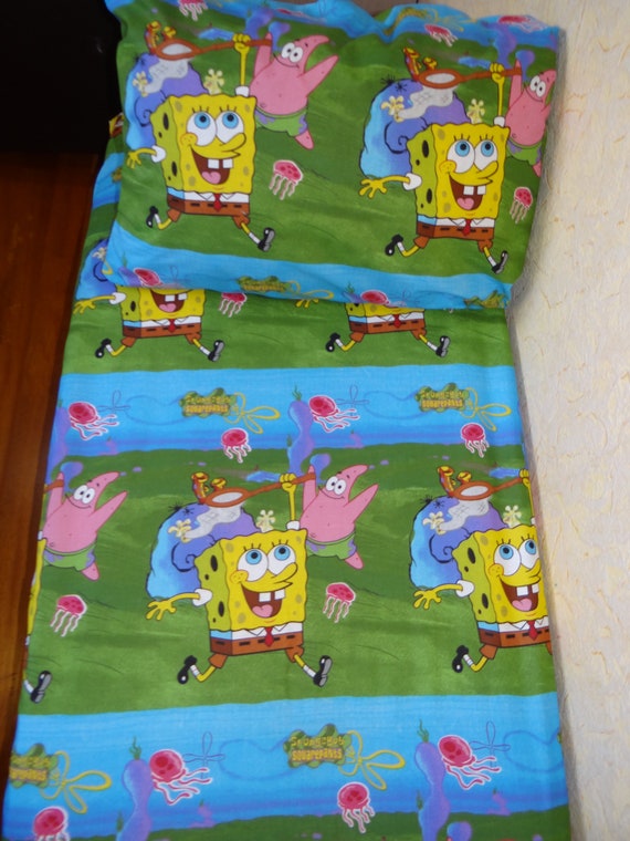 Spongebob Fitted Sheet Squarepants Cartoon Bed Set Fitted Etsy