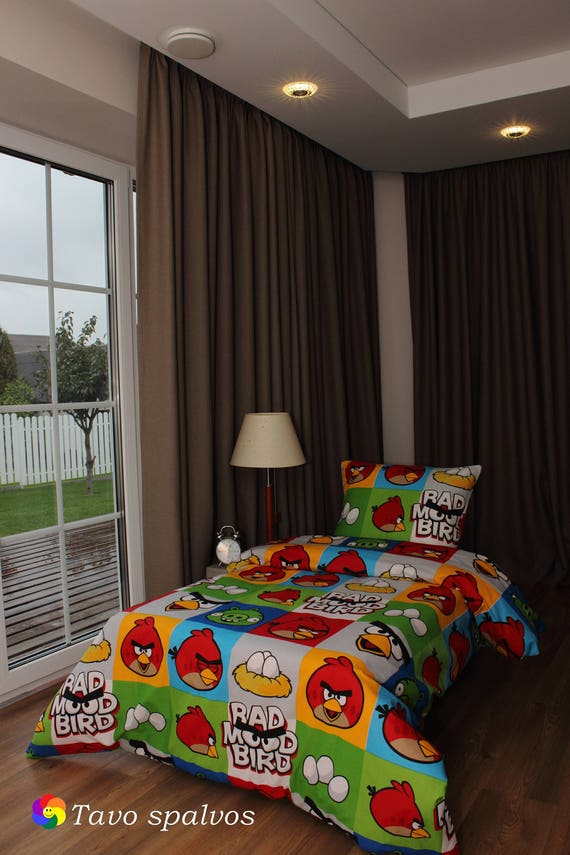Angry Birds Duvet Cover Pillow Case Set Angry Birds Etsy