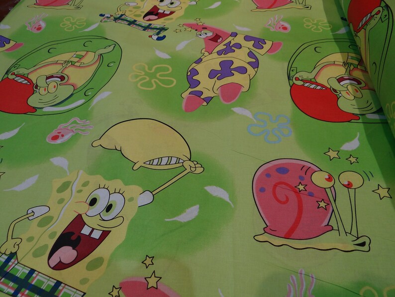 Spongebob Fitted Sheet Squarepants Cartoon Bed Set Fitted Etsy