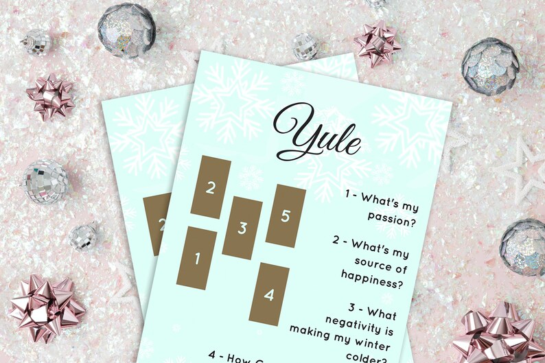 Pagan Yule Tarot Card Spreads for Book of Shadows Printable Tarot Card Spread for Christmas