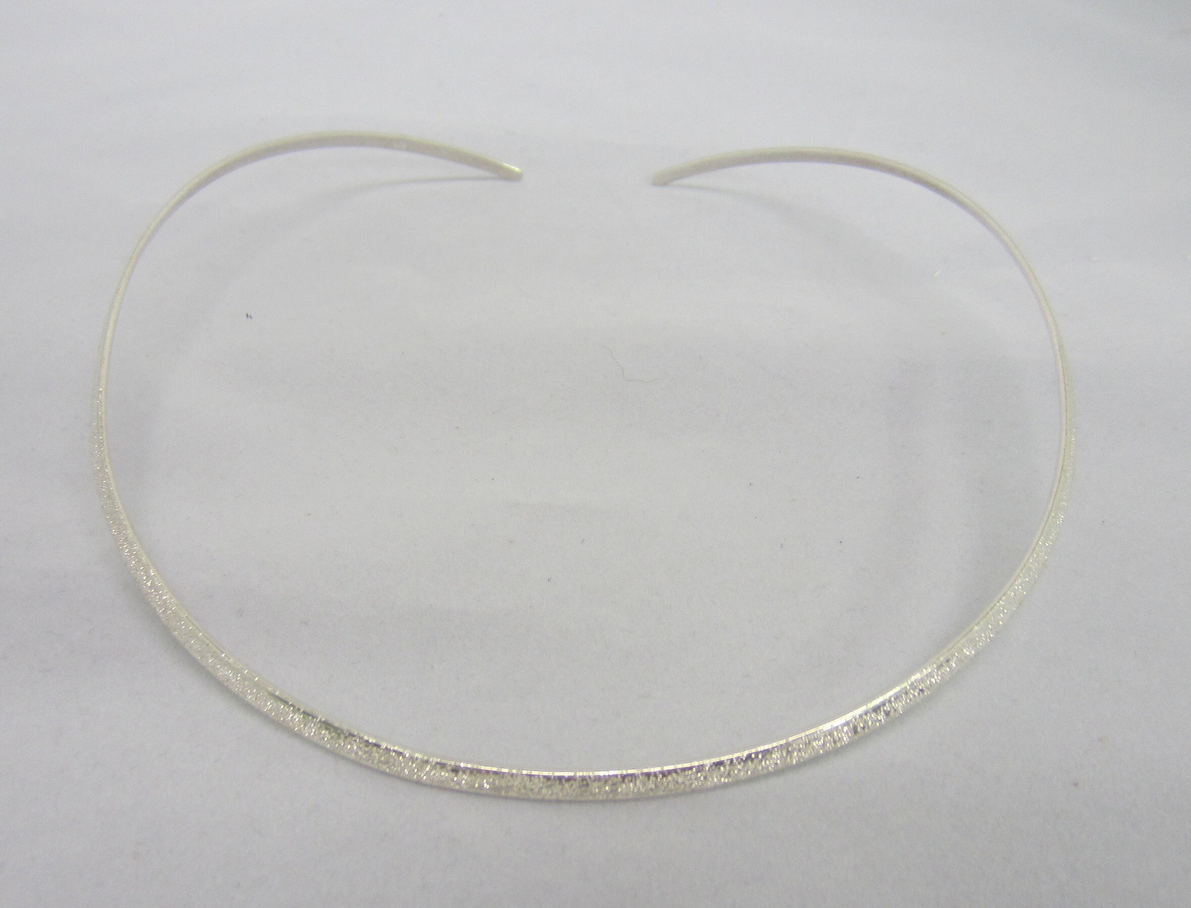 Solid 925 Sterling Silver Choker Collar Wire Necklace 3mm Etsy UK