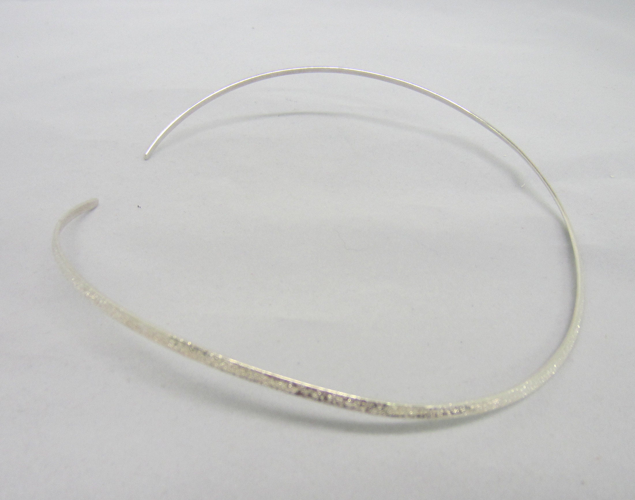 Solid 925 Sterling Silver Choker Collar Wire Necklace 3mm Etsy UK
