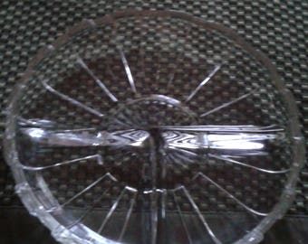 Divided (three compartment) glass relish dish