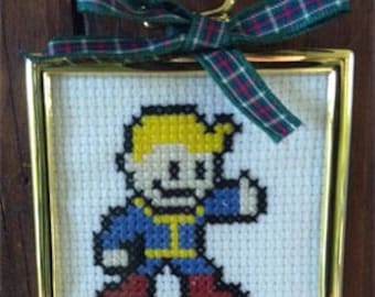 Vault Boy Mini and Christmas Ornament Cross Stitch Pattern