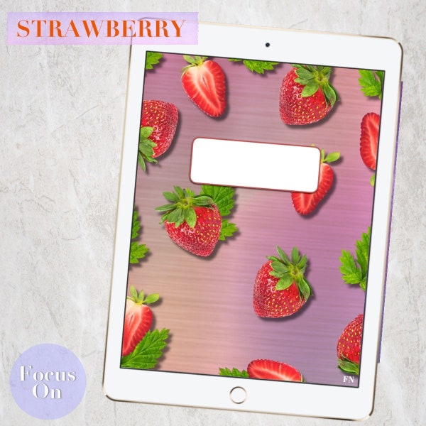 STRAWBERRY notebook cover, goodnotes, ipad, template, download