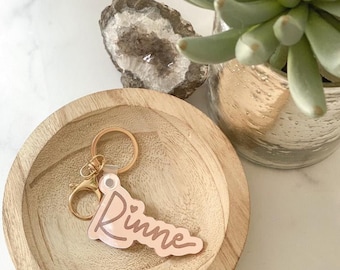 Mirrored Acrylic Name Keychain