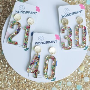 Birthday Age Earrings