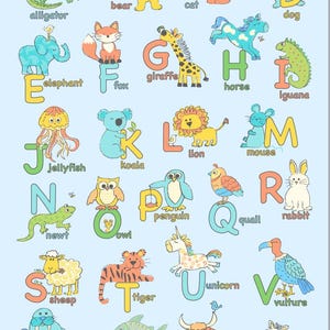 A to Z of Animals print on high quality paper.