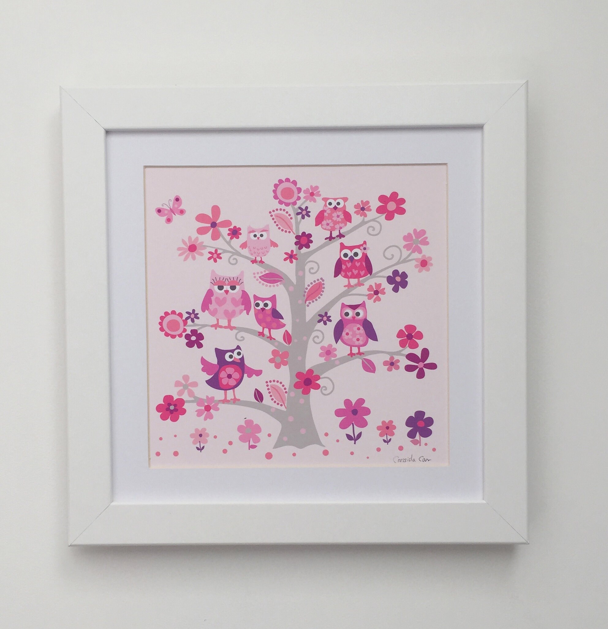 Pretty Owls in a flower tree picture