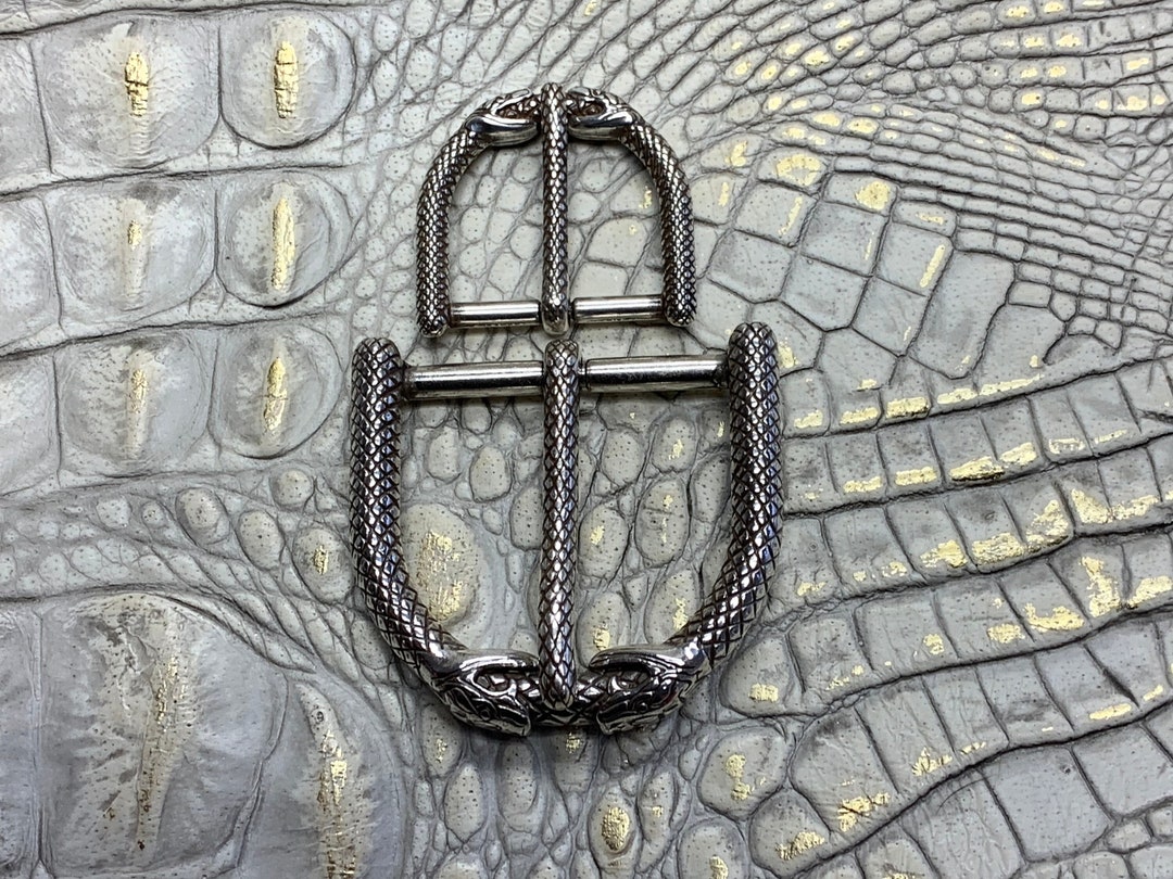 Ouroboros Snake Bucklescast Nickel Buckles With Antique Silver