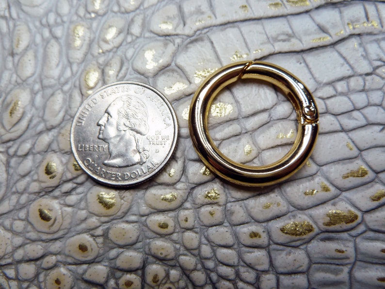 30mm OD Snap Rings|Bright Gold Plated Brass Metal O-Ring Fasteners|20mm ID Spring Gate Rings