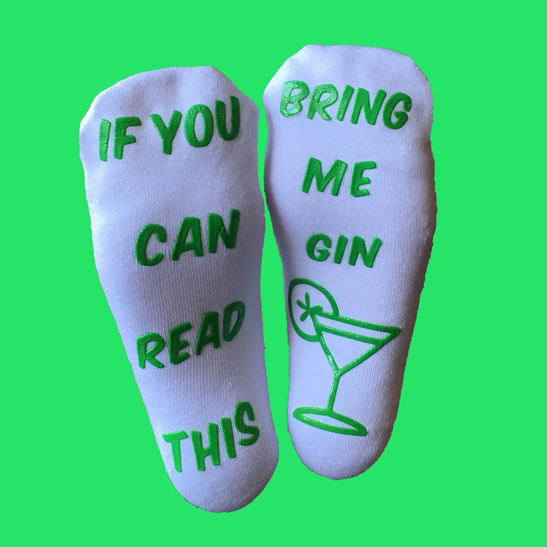 Perfect Gift Idea BRING ME GIN Socks Luxury Combed Cotton