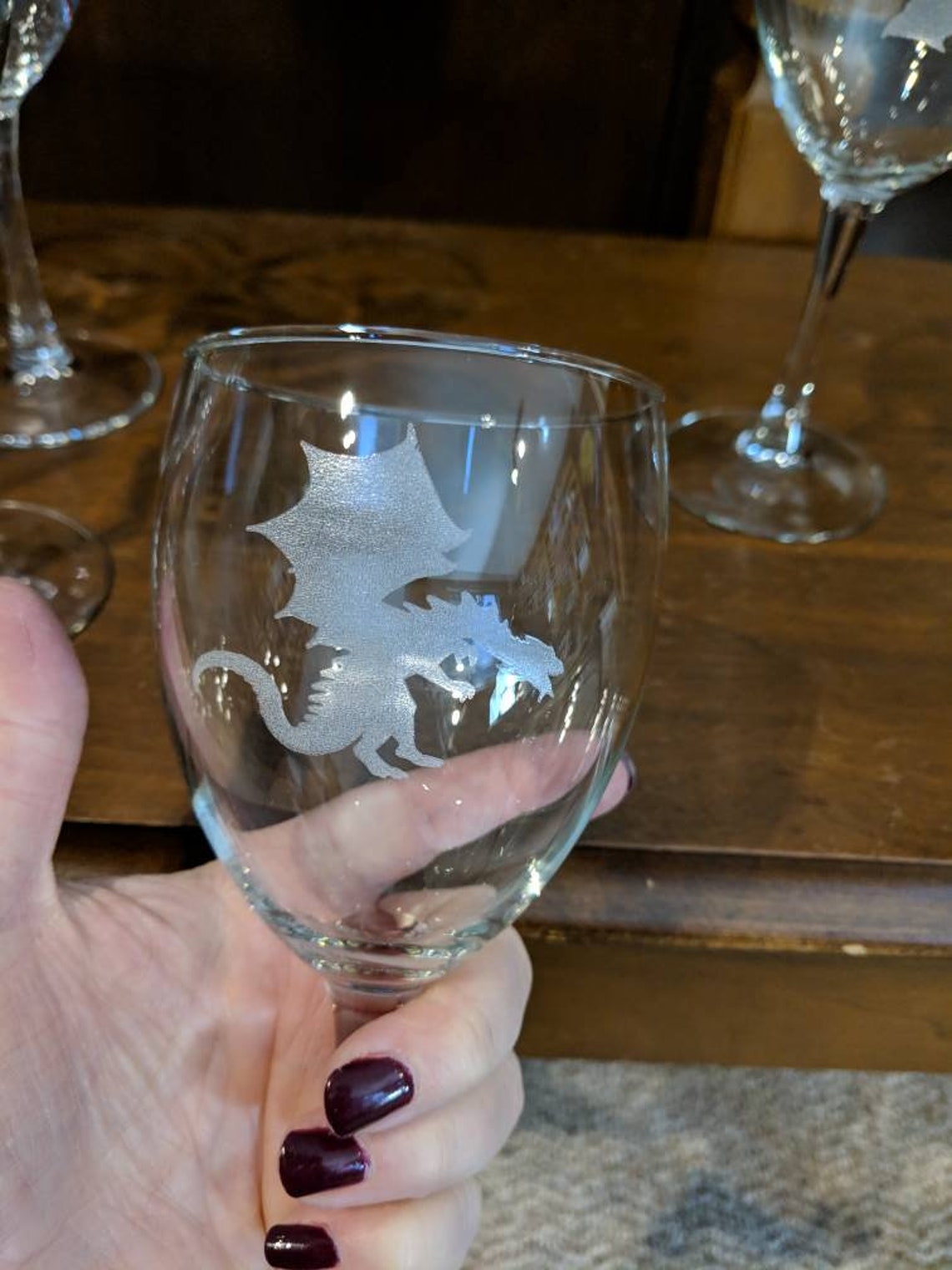 Dragon Wine Glass Etsy