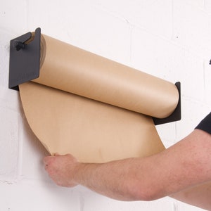 Wall Mounted Paper Roller Butchers Paper Dispenser Roll Holder Studio Farm  House Wall Decor Black or White Standout Spaces 