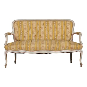 19th Century Country French Louis XV Painted Provincial Loveseat or Settee