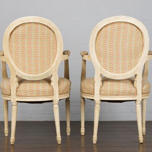 Antique Pair of French Louis XVI Provincial Painted Armchairs image 5