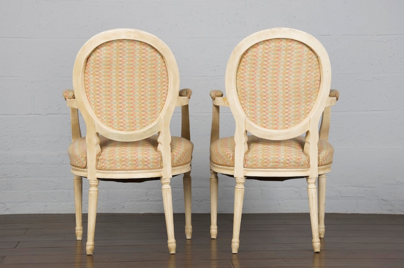 Antique Pair of French Louis XVI Provincial Painted Armchairs image 5