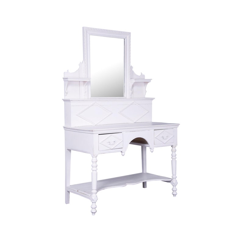 Antique Country French Provincial White Vanity image 1