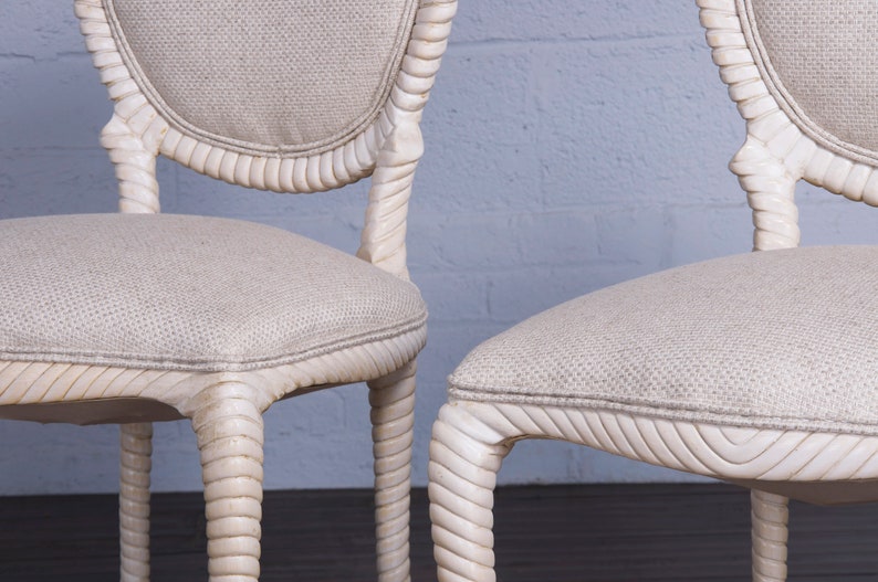 Napoleon III Style Faux Rope Painted Dining Chairs Set of 6 image 8