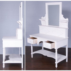 Antique Country French Provincial White Vanity image 6