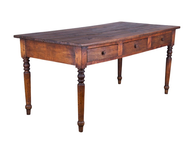 Antique Country French Provincial Oak Farmhouse Kitchen Island or ...